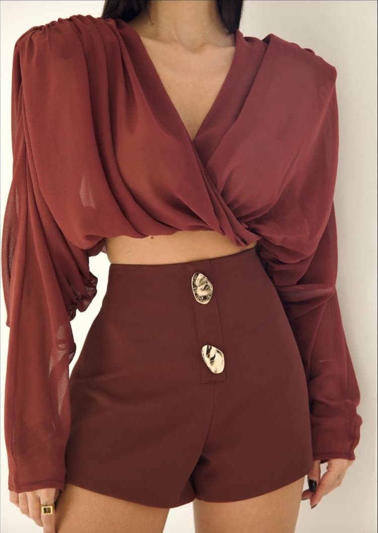 Blusa Day Terracota — detalhe